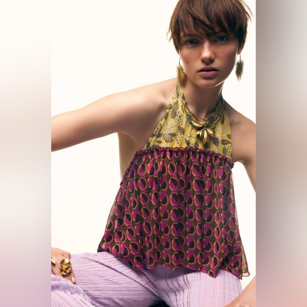 Zara printed halter top